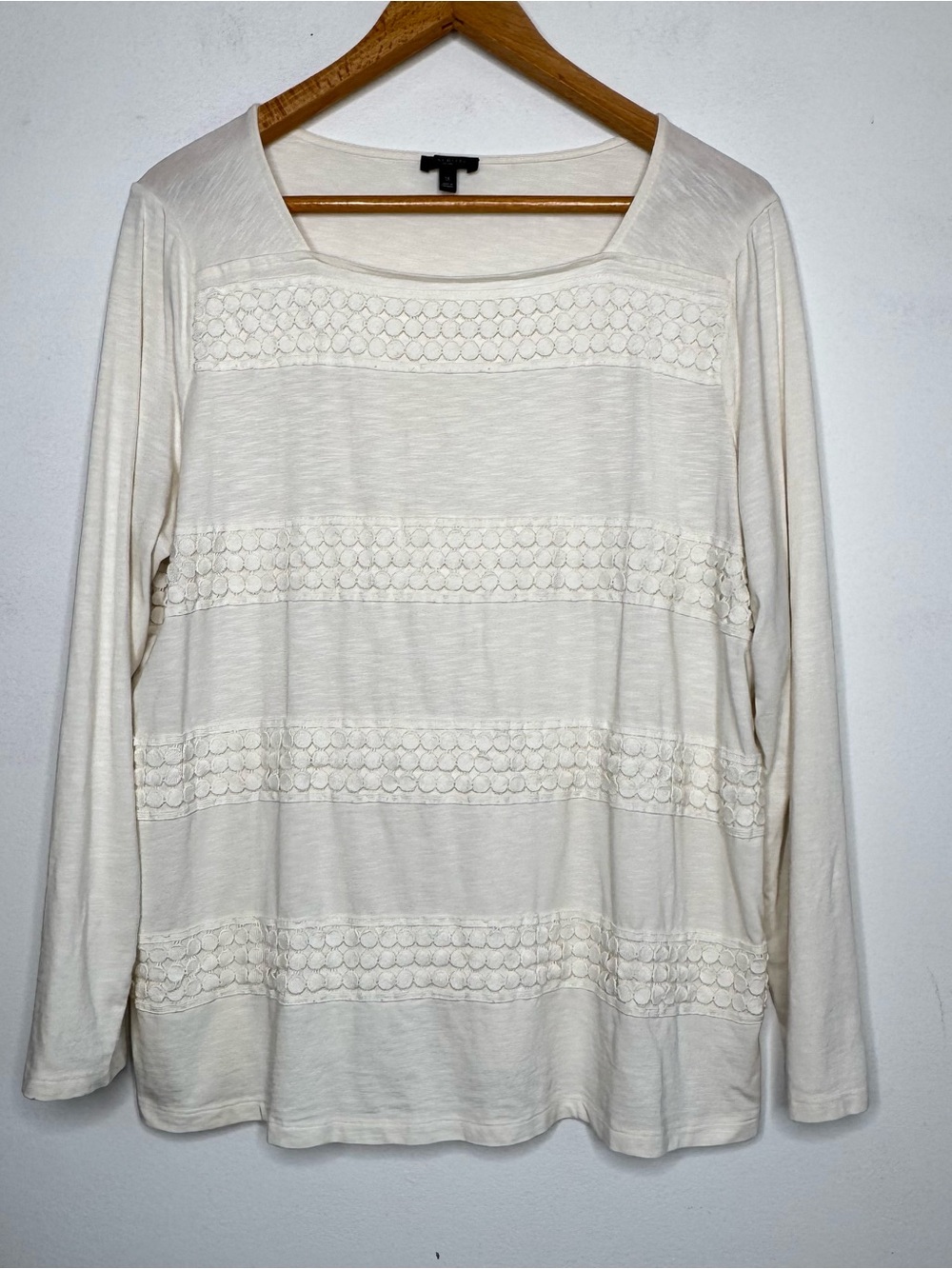 Talbots Crochet Lace Accent Top - Size 1X